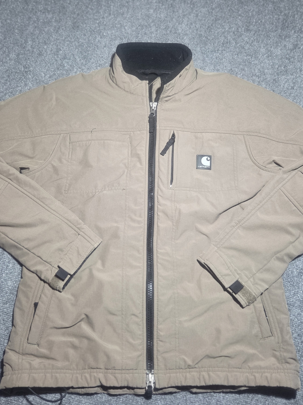 Carhartt Women's Softshell Jacket Size 2XL Tan Brown Fleece Lined Workwear Coat